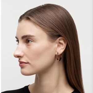 Brand New Machete Elegant Tortoiseshell Hoop Earrings
